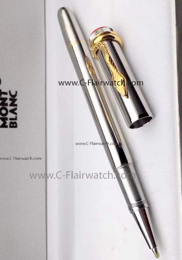 Replica Rouge et Noir Mont blanc Fineliner Pen - Silver Gold
